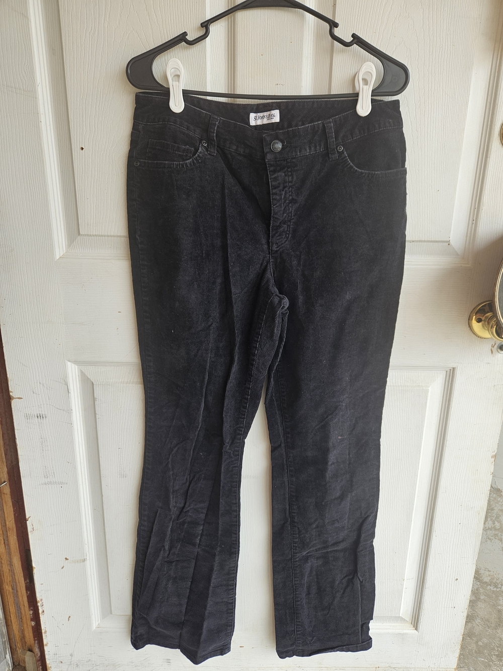 St. John's Bay Black Corduroy Jeans Size 12 Casual Fall Winter